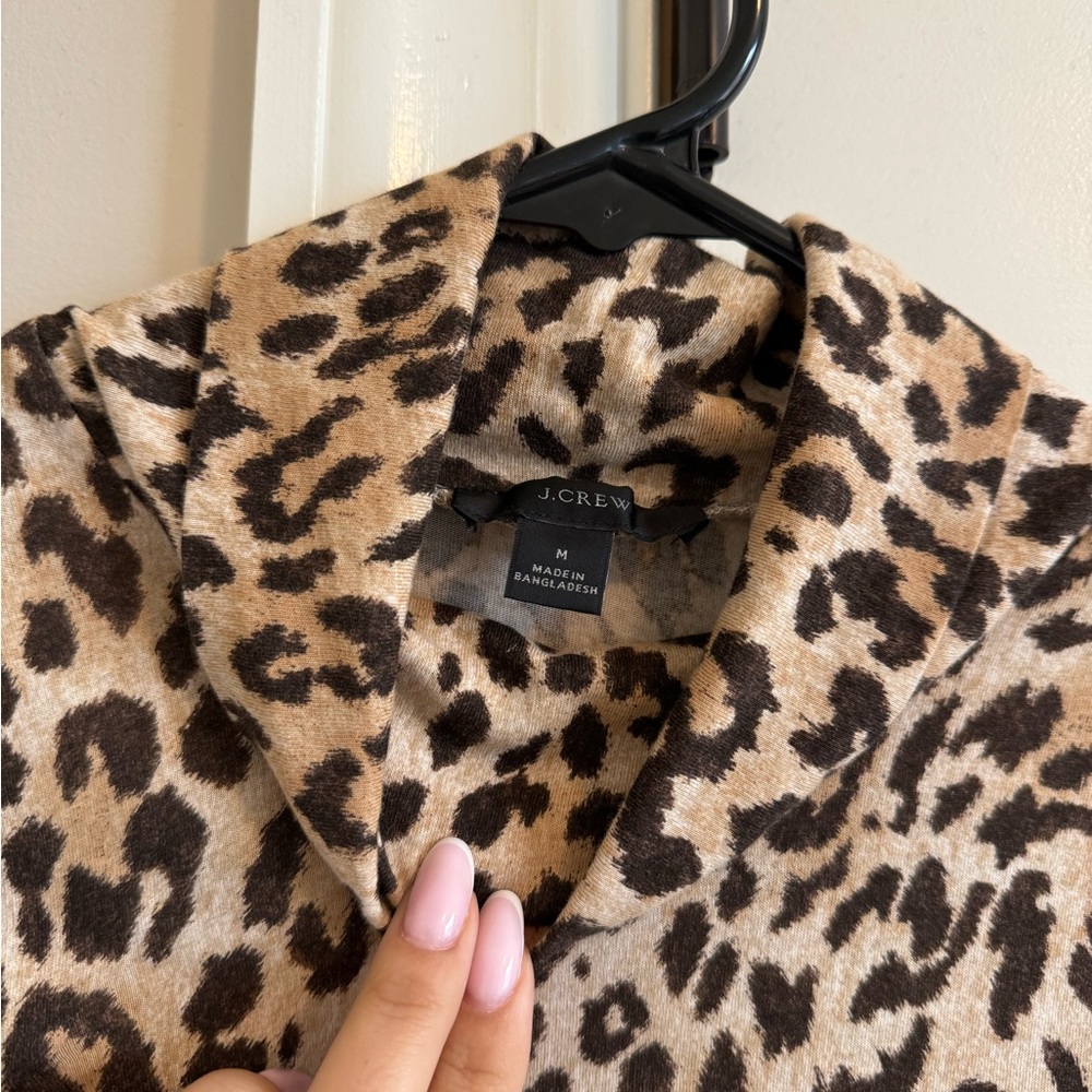 J.Crew: Tissue Turtleneck In Leopard For Women - Picture 4 of 7